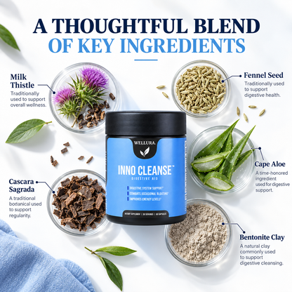 Wellura Inno Cleanse – 14-Day Natural Gut Detox, Gluten-Free Digestive Support Supplement