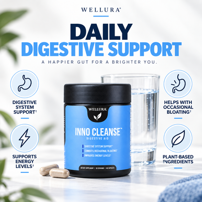 Wellura Inno Cleanse – 14-Day Natural Gut Detox, Gluten-Free Digestive Support Supplement